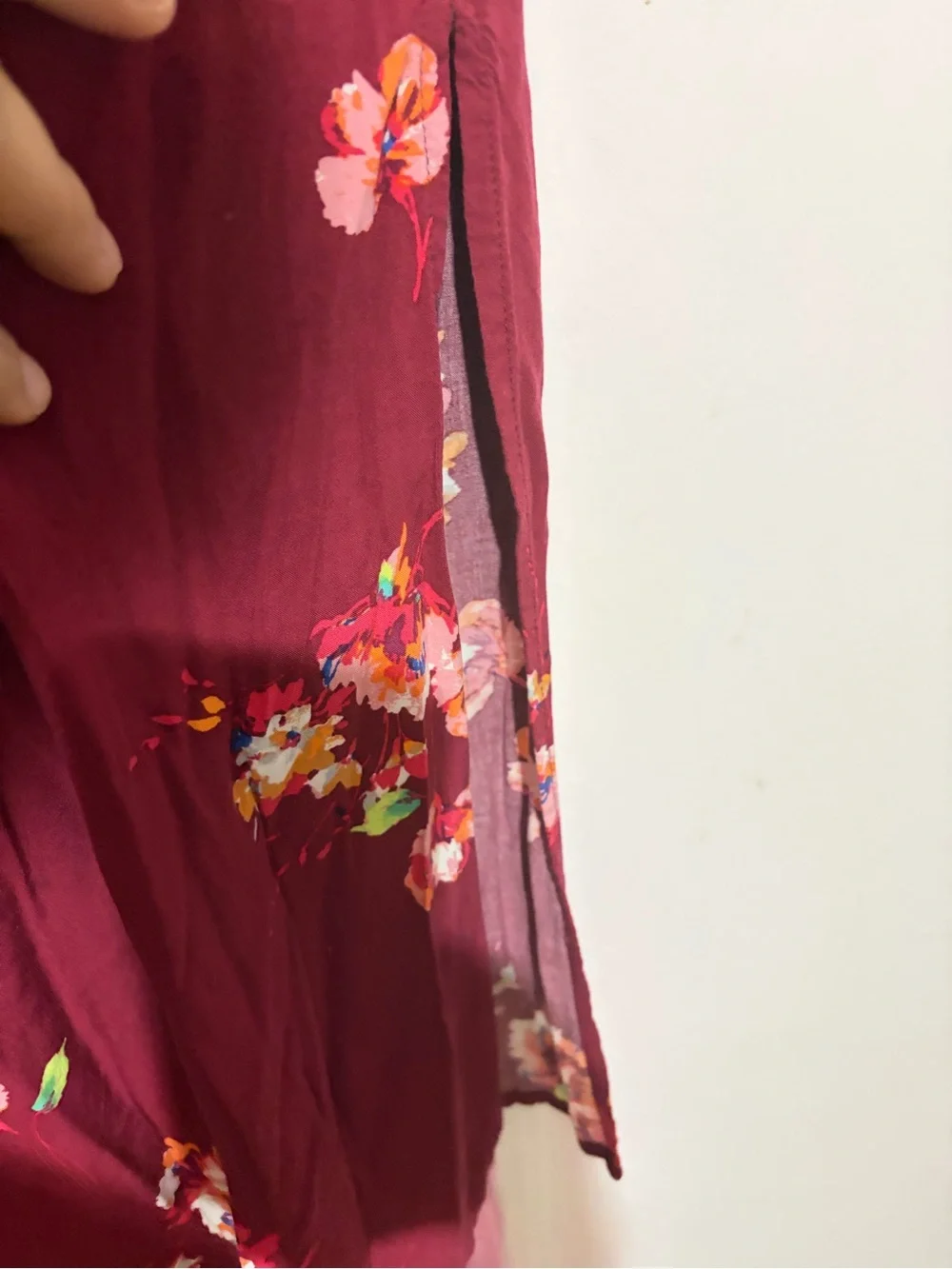 Apt. 9 Burgundy Floral V-Neck Sleeveless Maxi Dress - Picture 5 of 13
